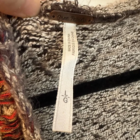 Free People Hooded Cardigan - Brown and Cream - Picture 6 of 6